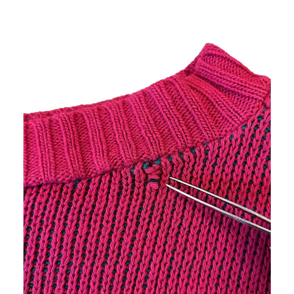 Merremont Knitwear Women’s Size Vintage Small Cropped Y2K 80s Heart Sweater - Picture 6 of 6